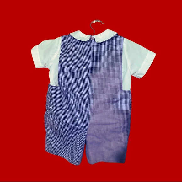 OLE MISS REBELS Smocked Navy Jon Jon w/ Shirt Toddler Size 18 Month Worn Once - Picture 6 of 9